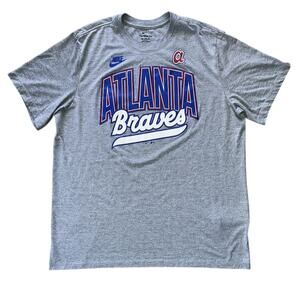 Nike Atlanta Braves Cooperstown Retro Heather Gray Tri-Blend T-Shirt 2XL